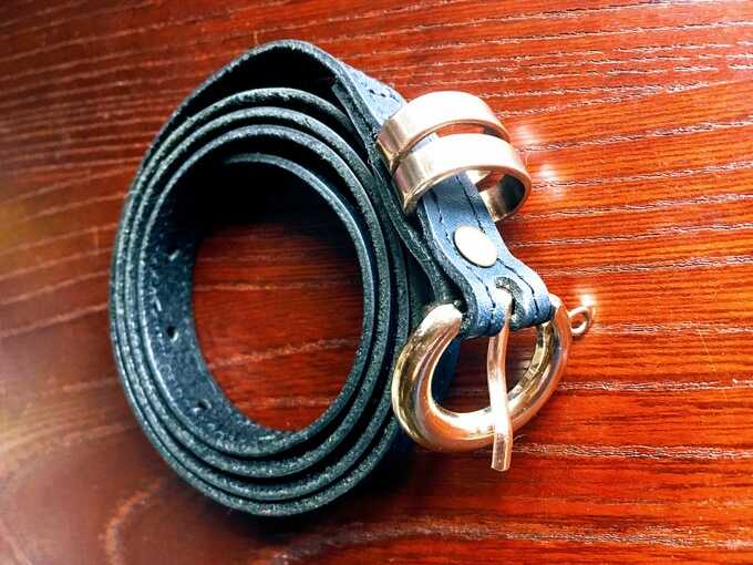 leather blue belt 001